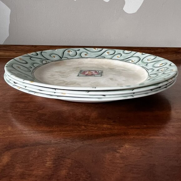 Set of 4 Corelle "Watercolors" Luncheon Plates 8.5" Salad Lunch Flower Corning - Picture 4 of 10